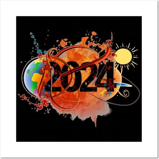Hello 2024 Happy New Year Posters and Art